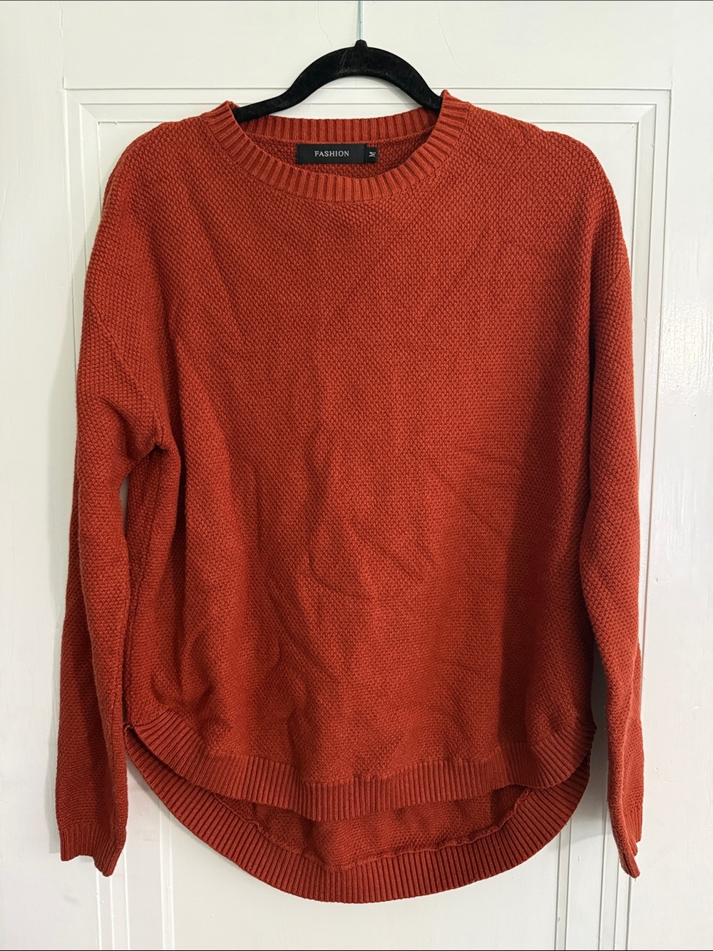 Women's Crewneck Sweater in Rust Orange